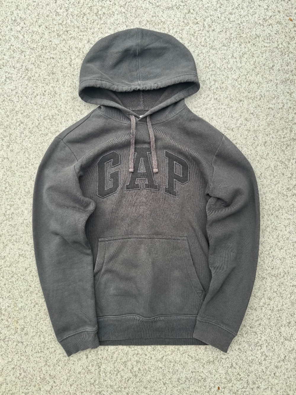 Washed Black GAP Logo Pullover Hoodie - Size S